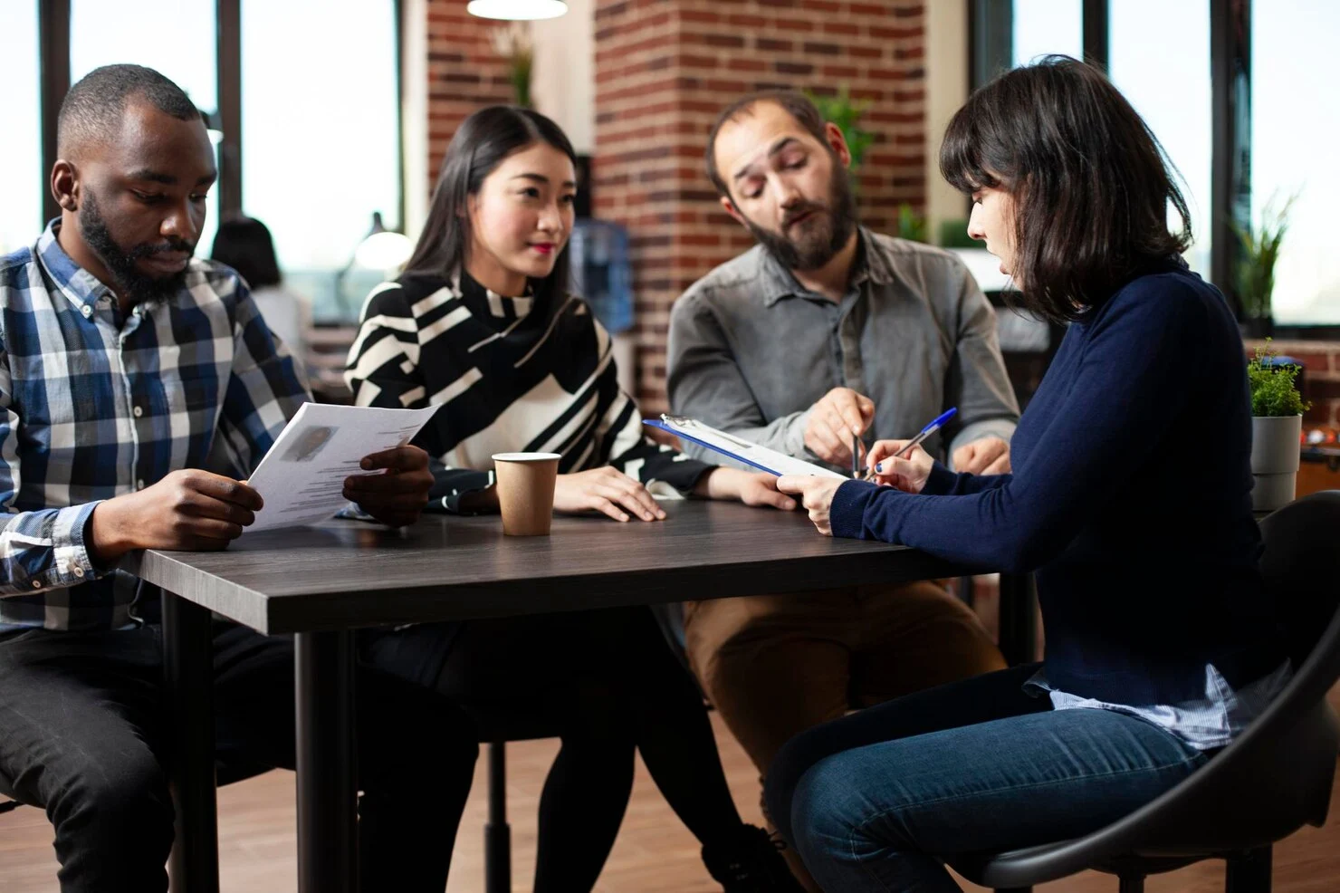 Business leaders interviewing a candidate